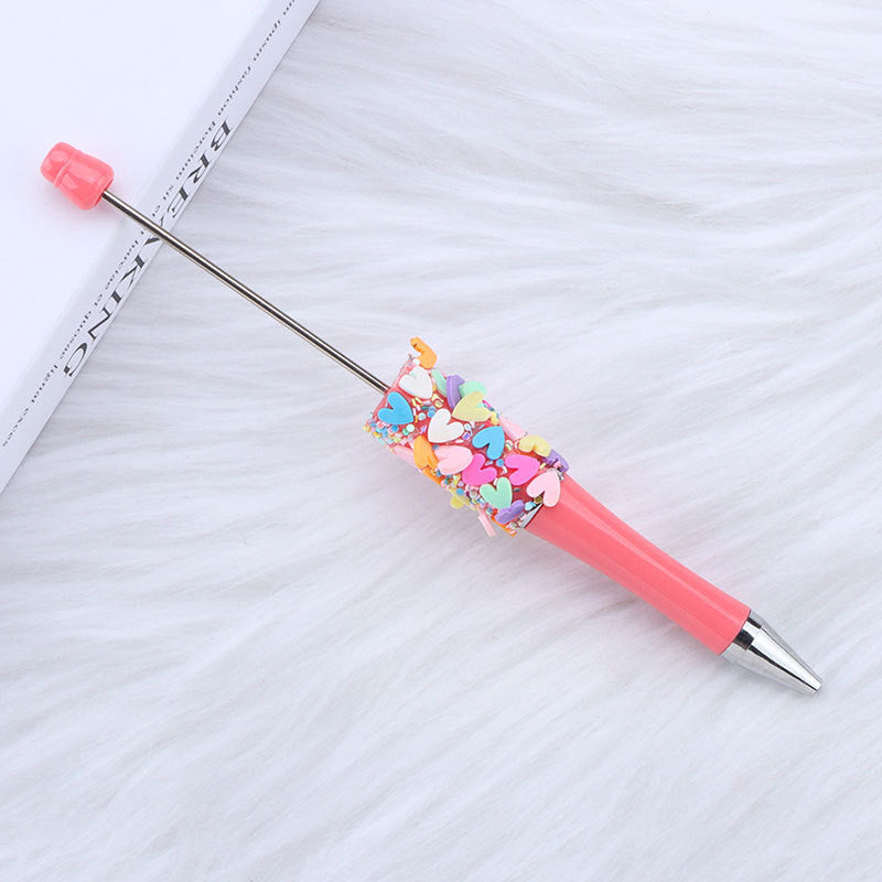 Pastel-Colored Heart-Shaped Beadble Pen