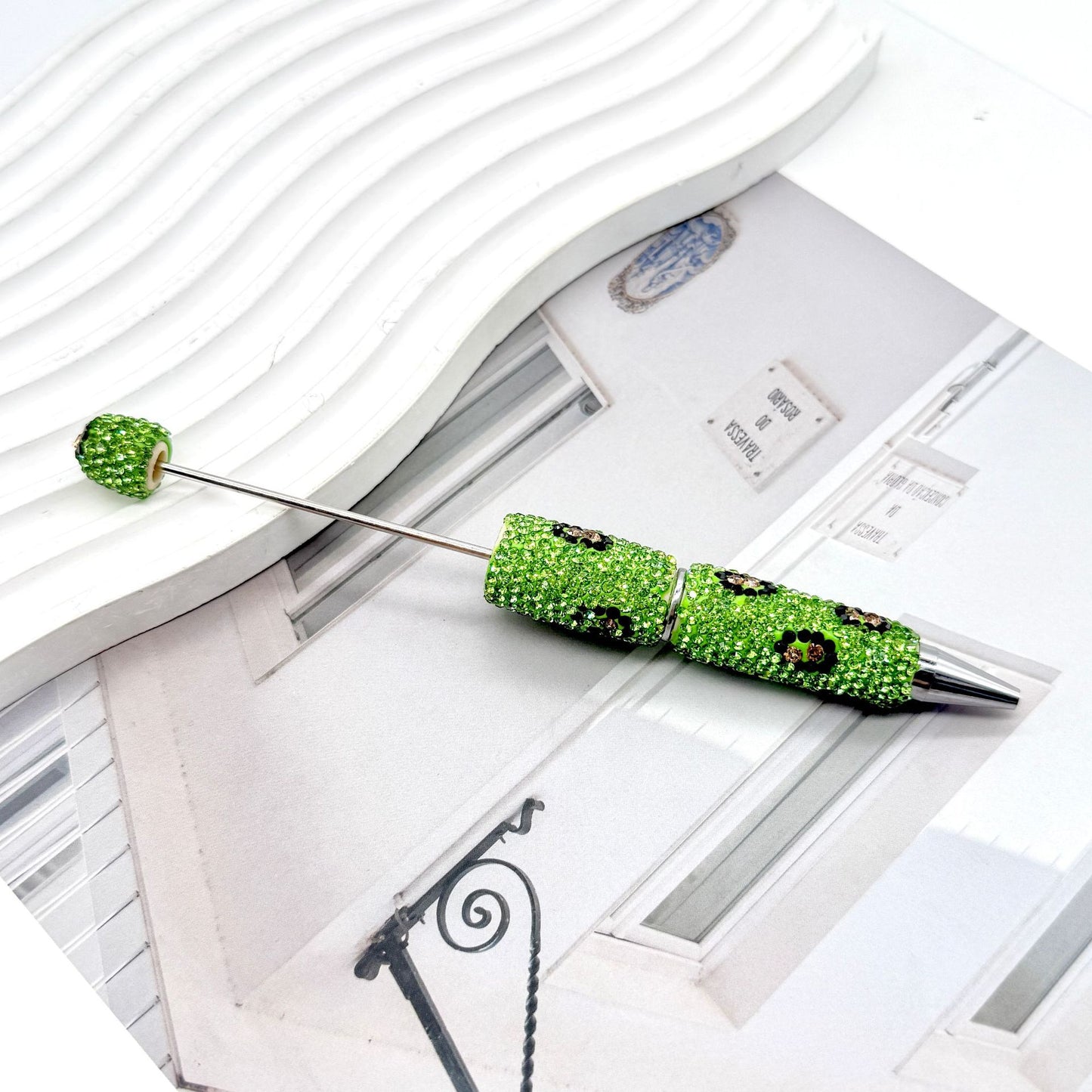 Leopard-Print Diamond-Studded Beadble Pen