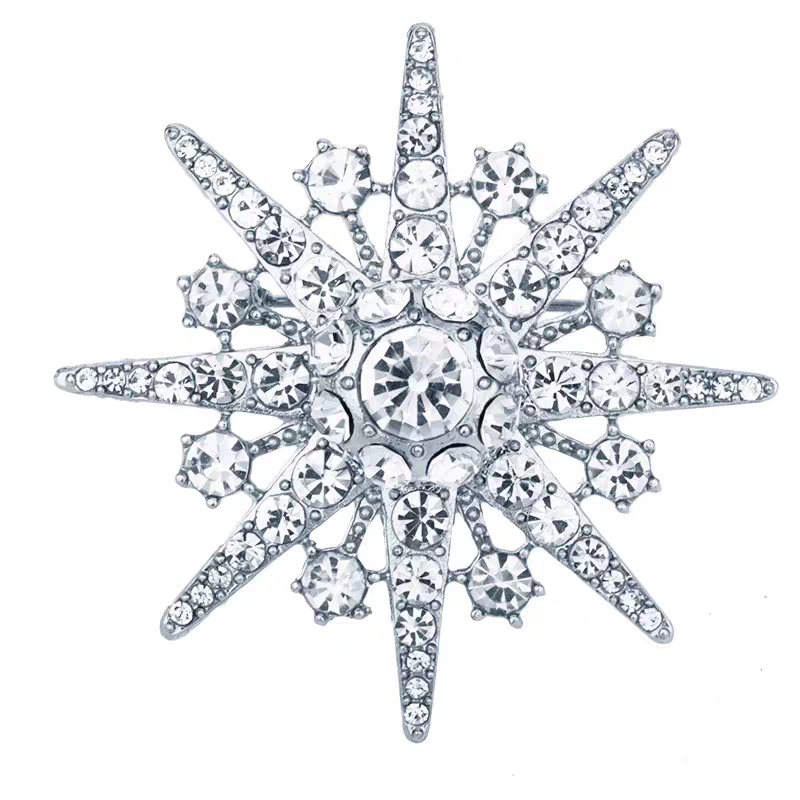 Snowflake Eight-Pointed Star Brooch