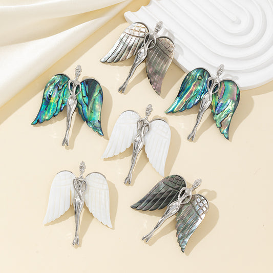 Shell Angel Brooch