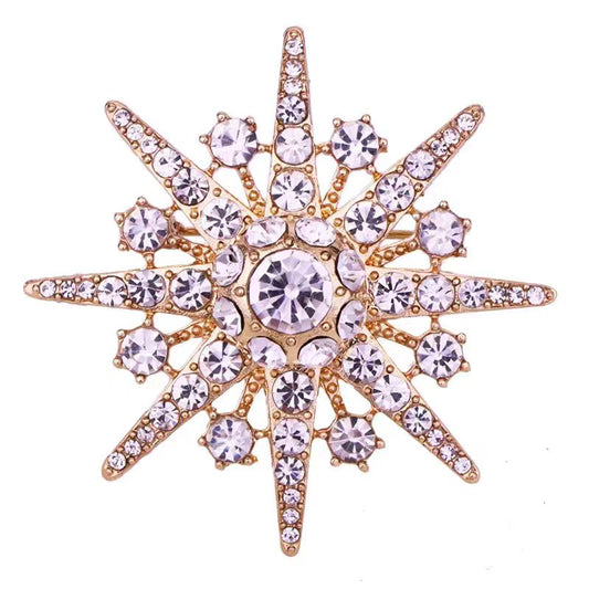 Snowflake Eight-Pointed Star Brooch