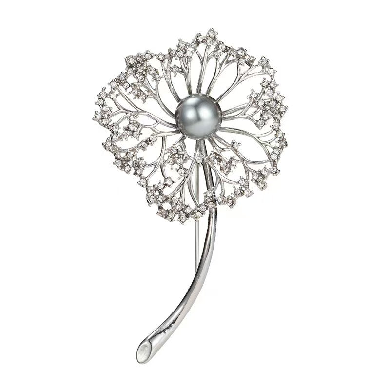Dandelion flower brooch