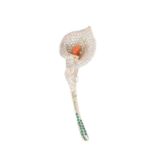 Calla lily flower brooch
