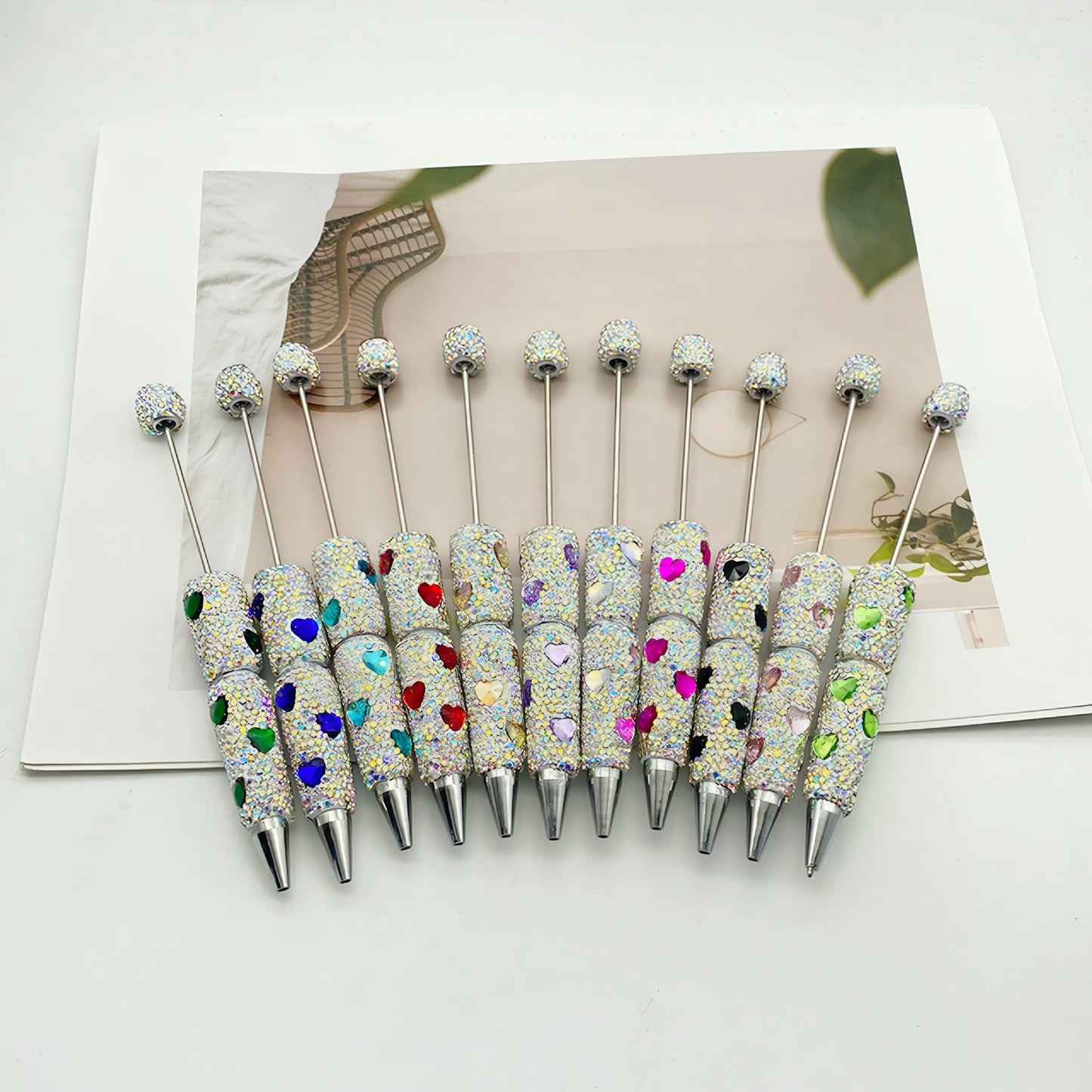 Heart-Shaped Full Diamond Beadble Pen