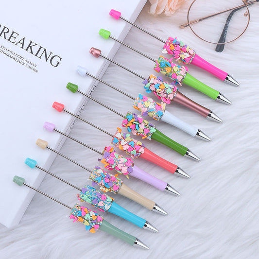 Pastel-Colored Heart-Shaped  Beadble Pen