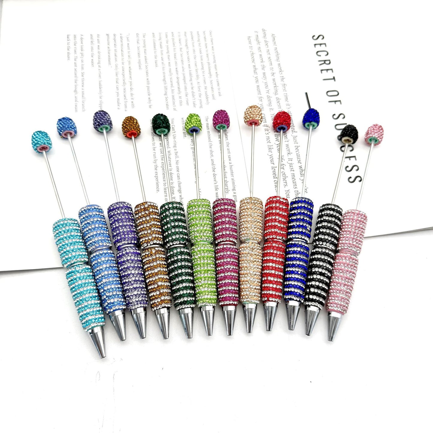 Creative Striped Full Diamond Beadble Pen