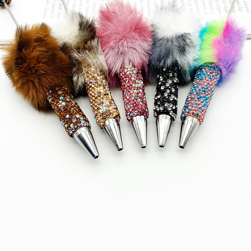 Plush Full Diamond Beadble Pen（Leopard Print）