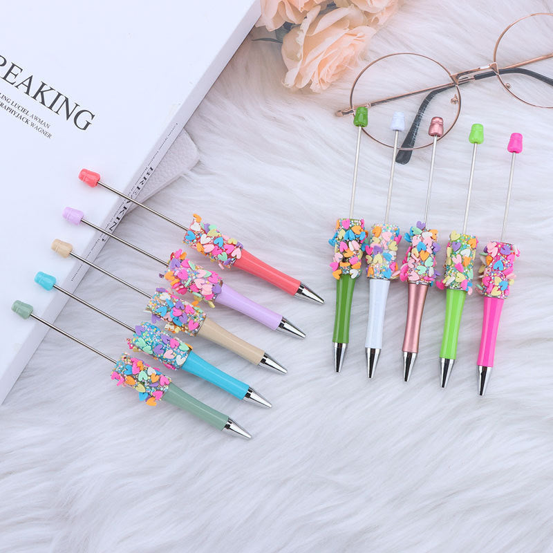 Pastel-Colored Heart-Shaped  Beadble Pen