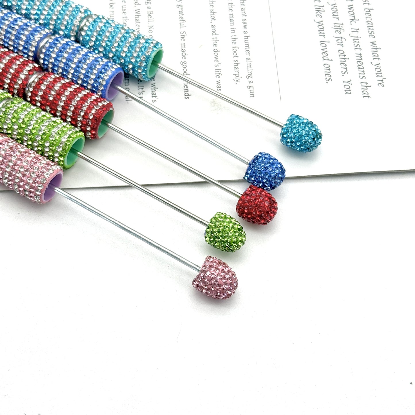Creative Striped Full Diamond Beadble Pen