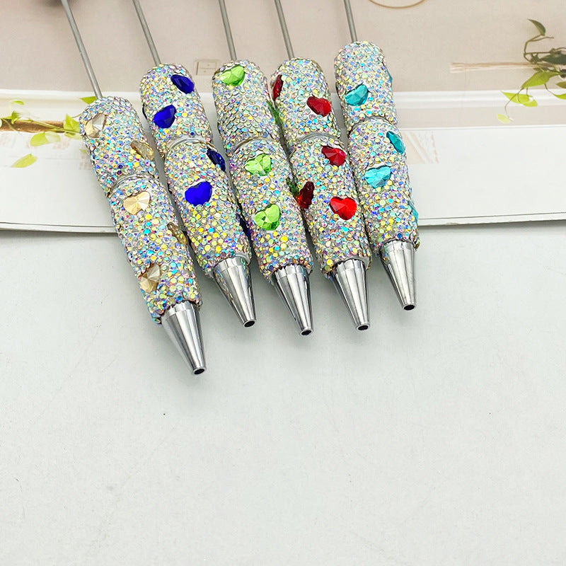 Heart-Shaped Full Diamond Beadble Pen