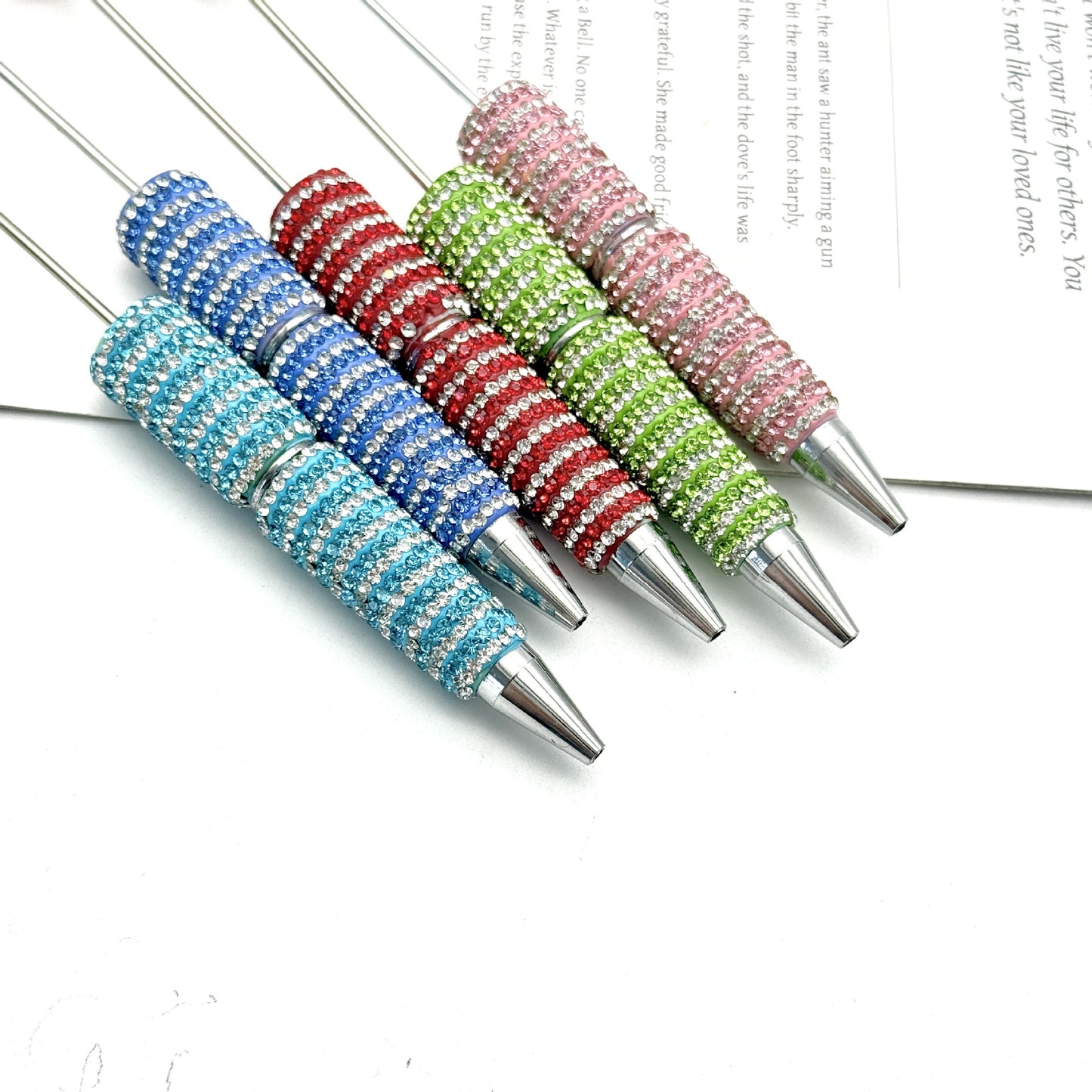 Creative Striped Full Diamond Beadble Pen