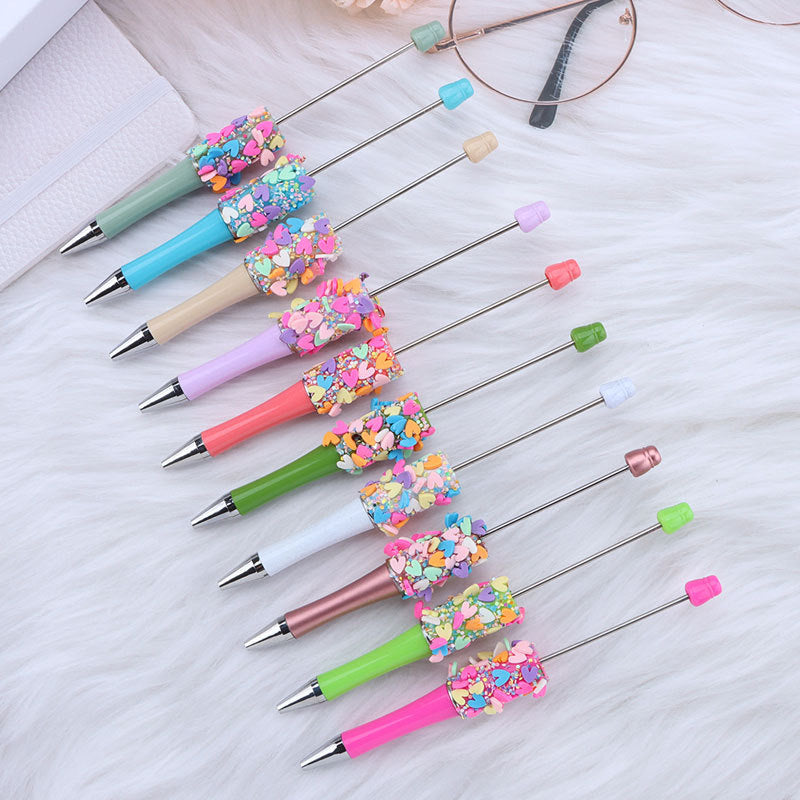 Pastel-Colored Heart-Shaped  Beadble Pen