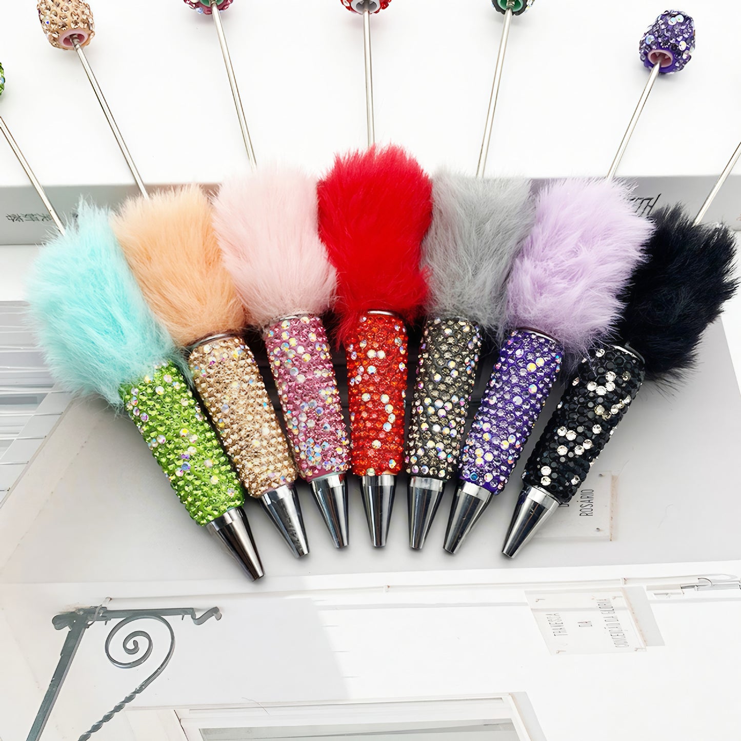 AB Pom-pom Full Diamond Beadble Pen
