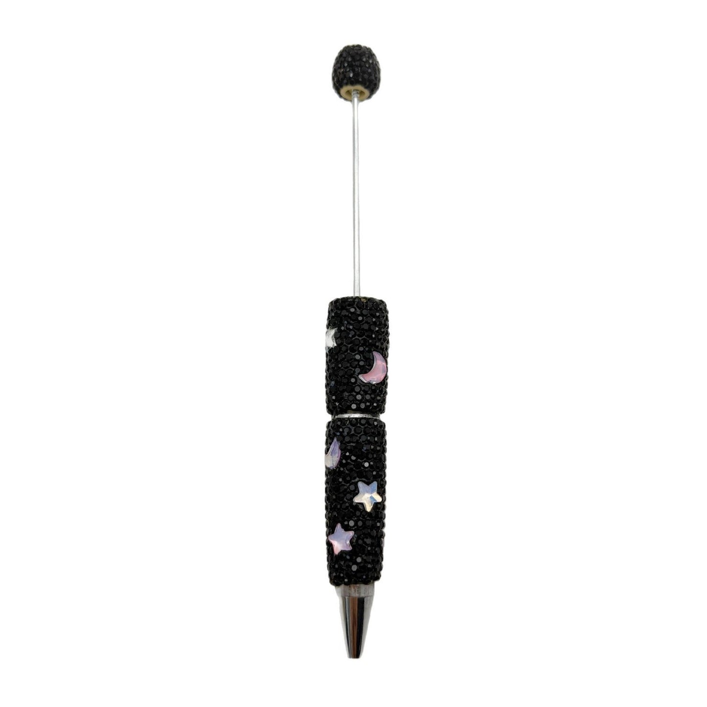 Star Moon Mocha Diamond-Studded Beaded Pen