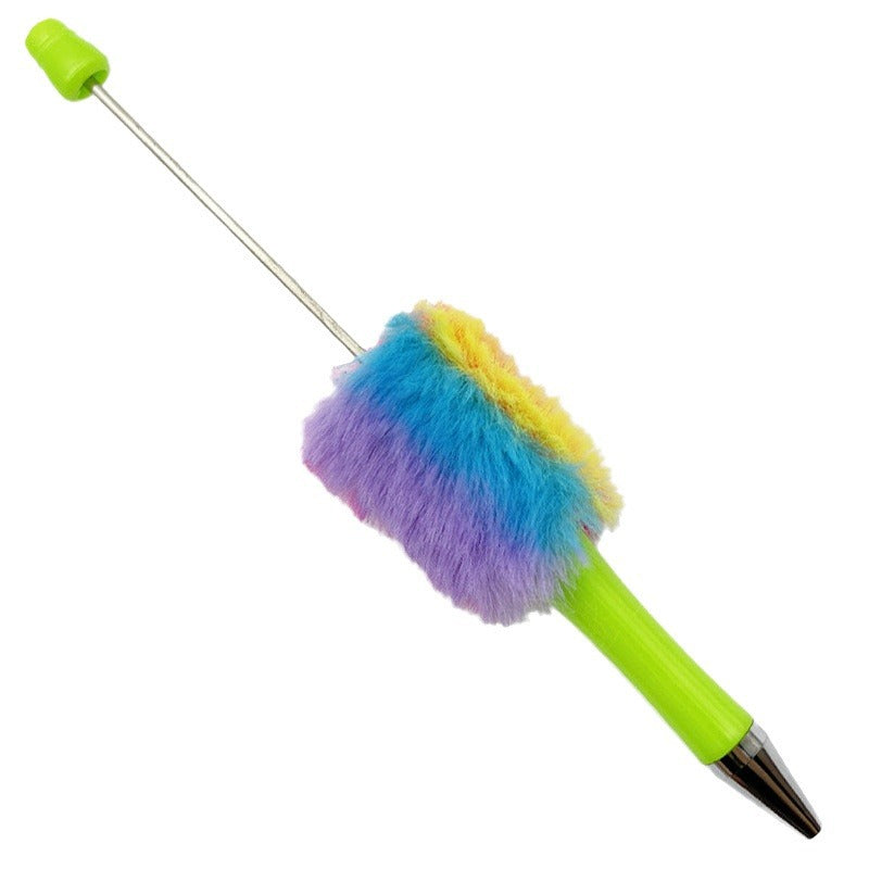 Rainbow Plush Beaded Pen