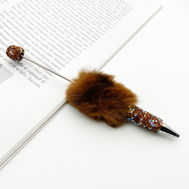 Plush Full Diamond Beadble Pen（Leopard Print）