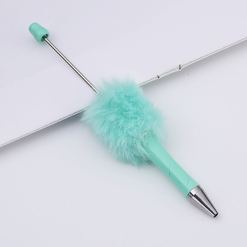 Leopard-print Plush Beaded Pen