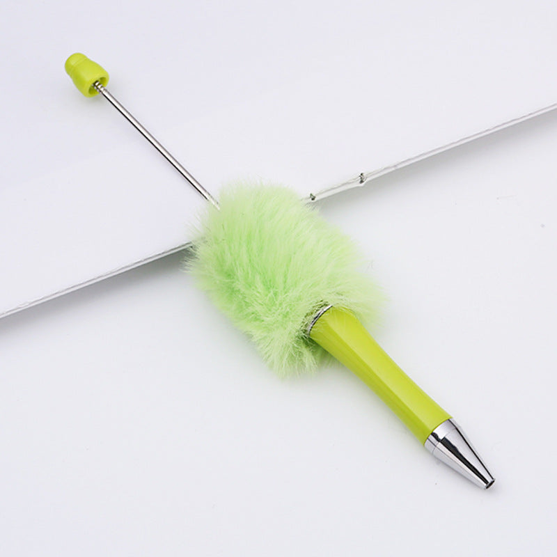 Leopard-print Plush Beaded Pen