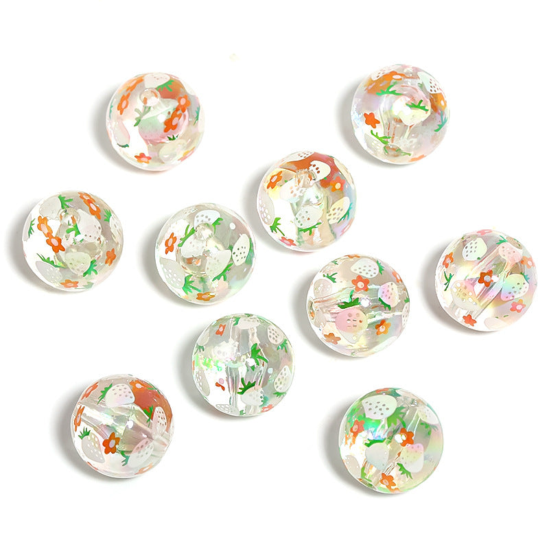 Butterfly Strawberry Print Beads