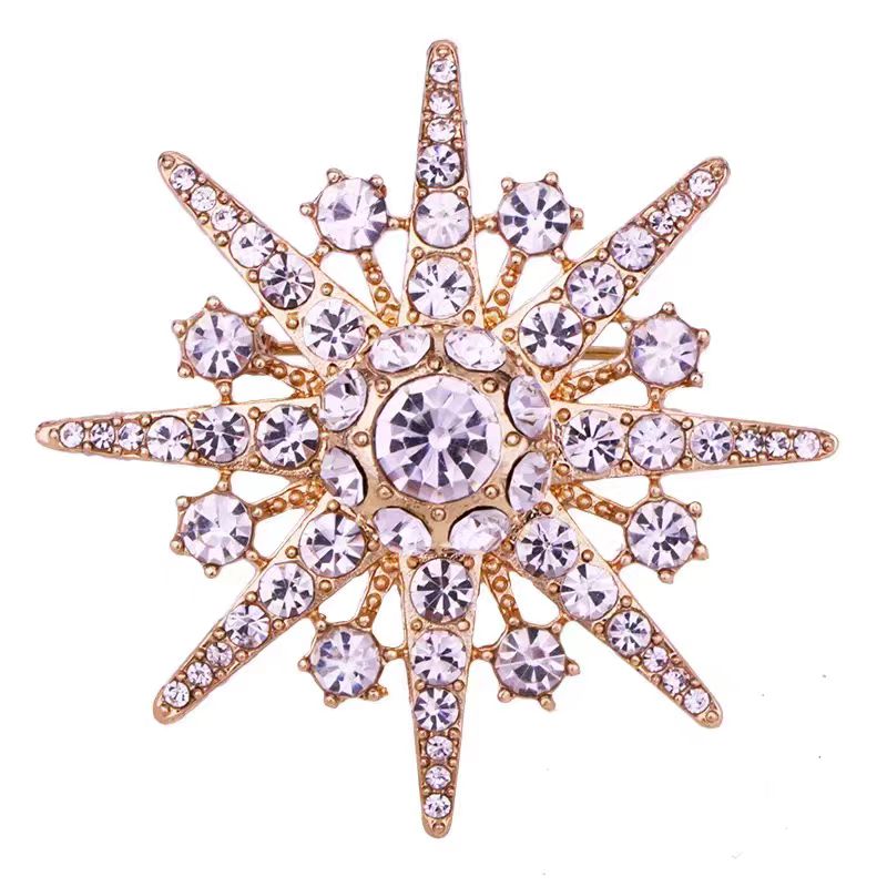 Snowflake Eight-Pointed Star Brooch