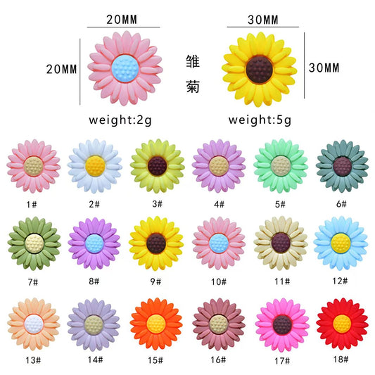 Silicone Daisy Beads
