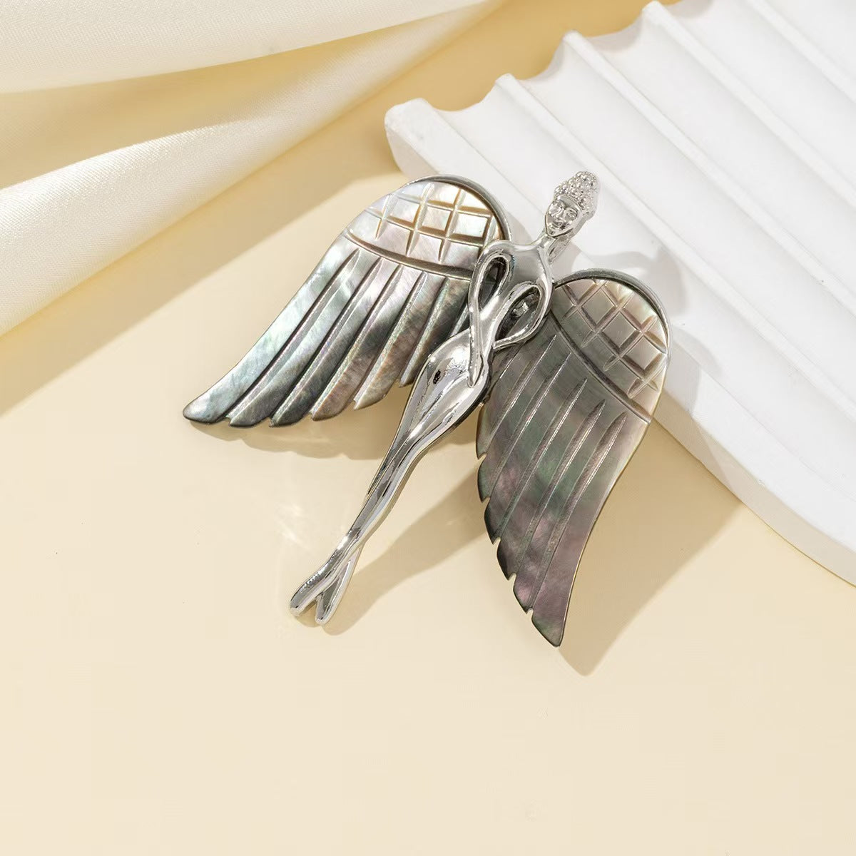 Shell Angel Brooch