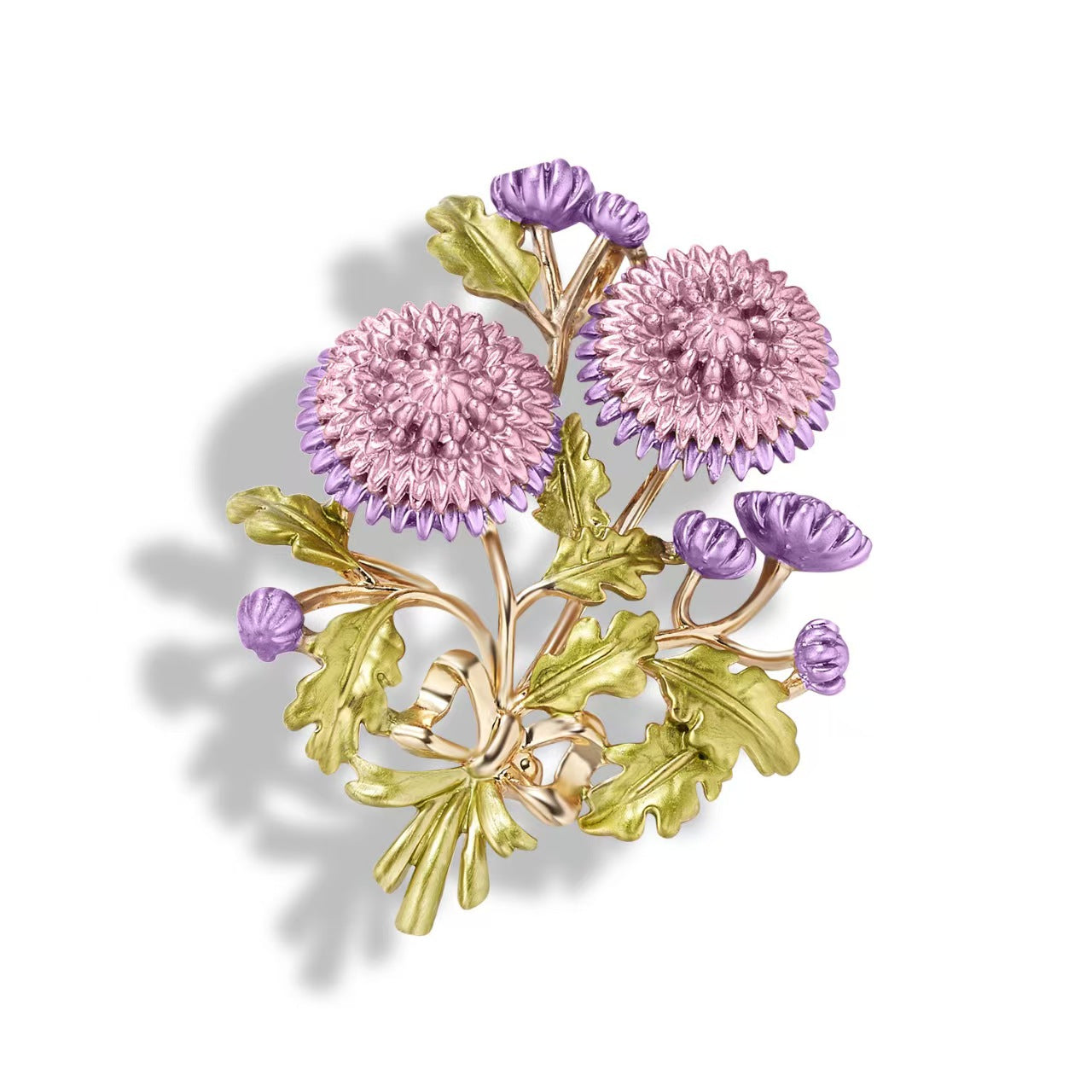Vintage Pink Scottish Thistle Brooch