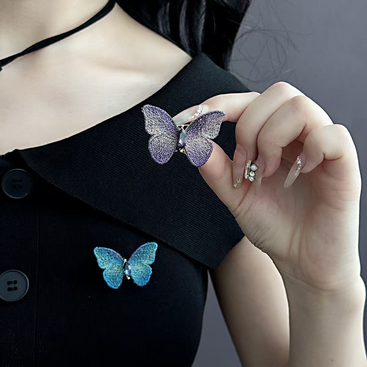 Vintage embroidered butterfly