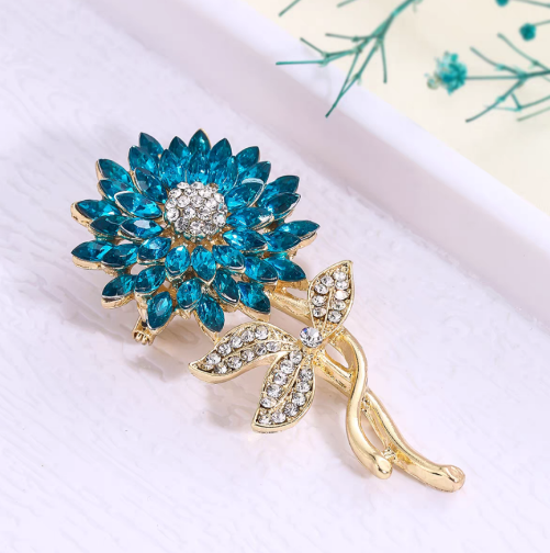 Diamond Sunflower Brooch